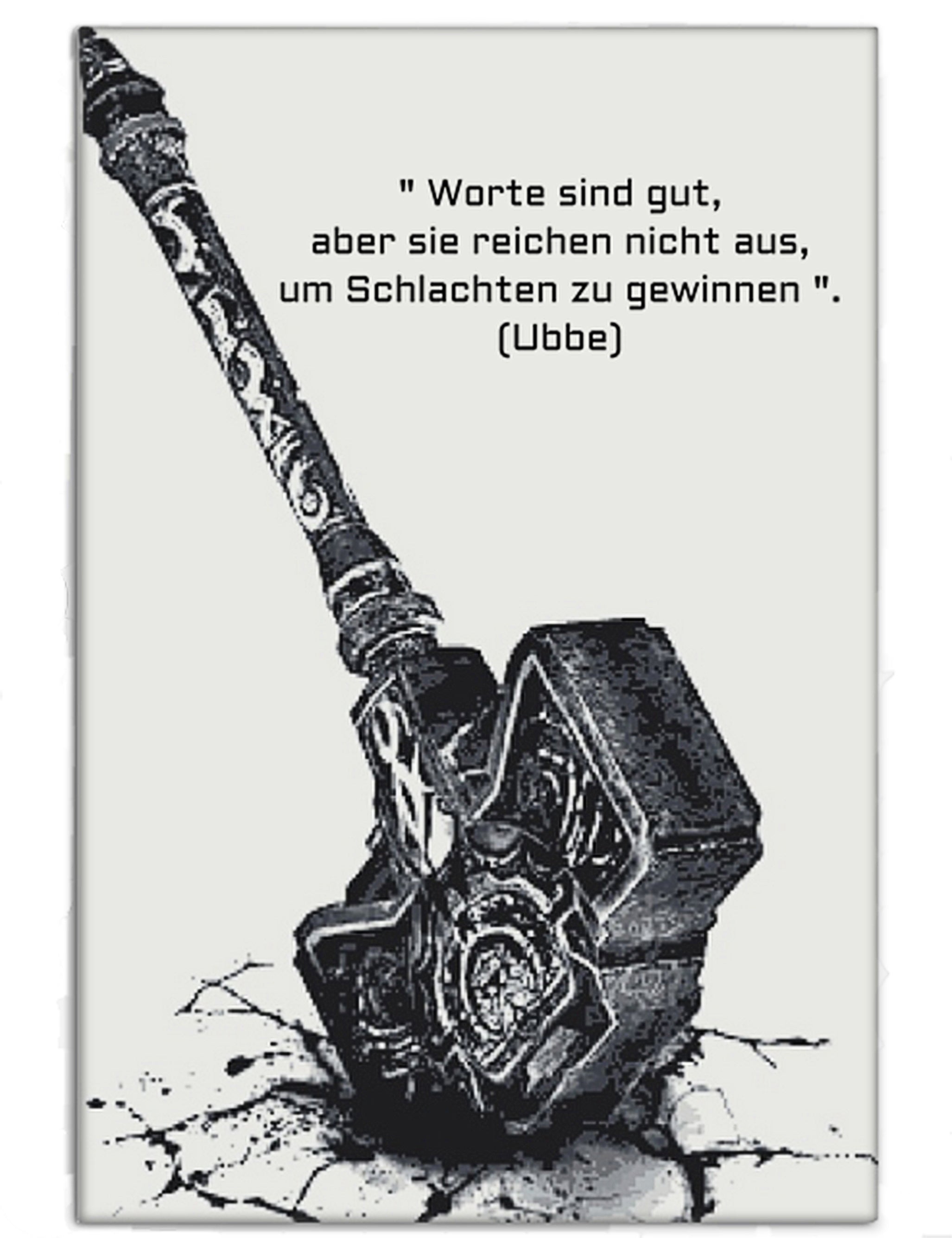 Mjölnir mit Weisheit | Leinwanddruck | 40 x 60 CM