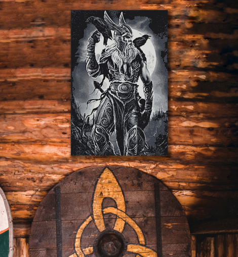 Odin im Blutmond| Leinwanddruck | 40 x 60 CM