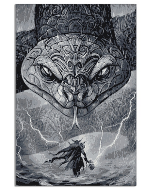 Thor vs. Midgardschlange | Leinwanddruck | 40 x 60 CM (Limitierte Auflage)