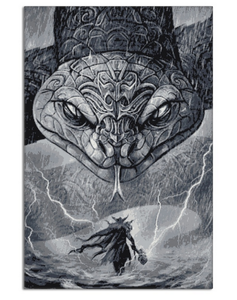 Thor vs. Midgardschlange | Leinwanddruck | 40 x 60 CM (Limitierte Auflage)