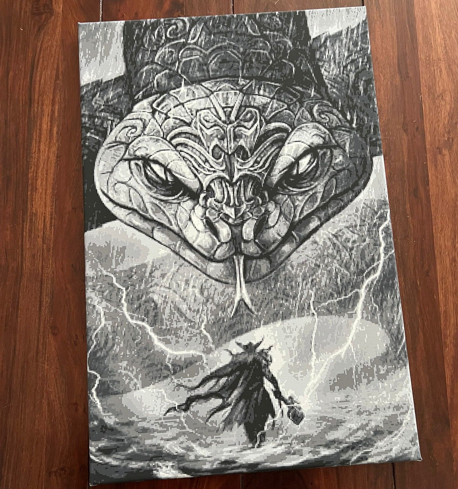 Thor vs. Midgardschlange | Leinwanddruck | 40 x 60 CM (Limitierte Auflage)