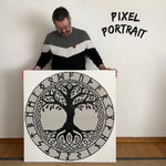 Lade das Bild in den Galerie-Viewer, Yggdrasil aus ca. 31.000 Bügelperlen | 100 x 100 cm | Einzigartige Produktion (Unikat)
